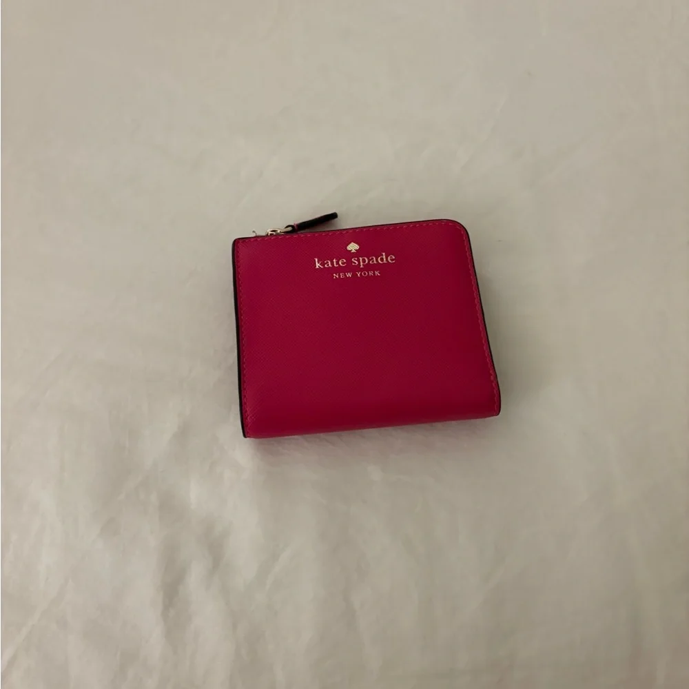 kate spade Hot Pink Zip Around Compact Wallet